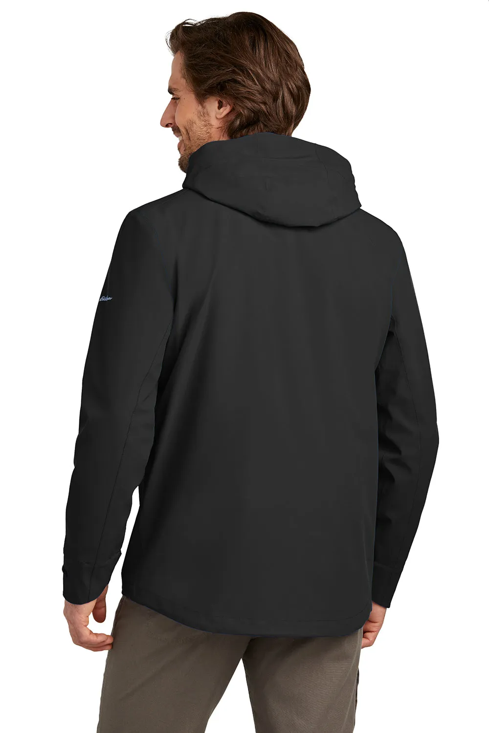 Eddie Bauer Mens WeatherEdge Plus Waterproof Full Zip Hooded Jacket - Deep Black  Exquisite Clothing Eddie-Bauer