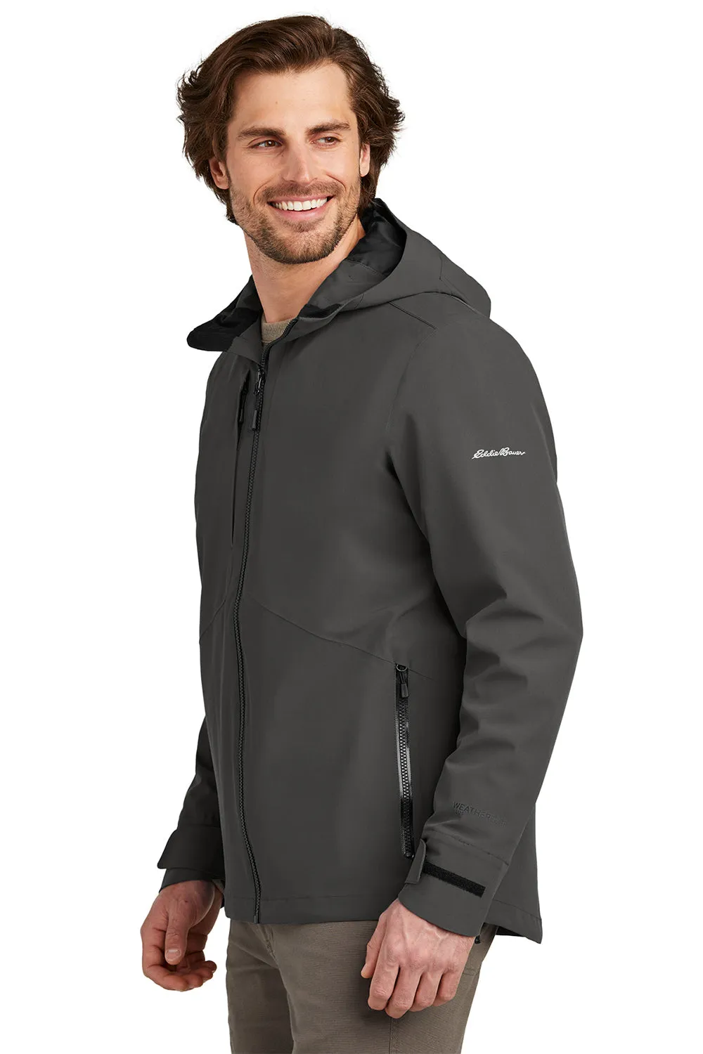 Eddie Bauer Mens WeatherEdge Plus Waterproof Full Zip Hooded Jacket - Iron Gate Grey  Exquisite Clothing Eddie-Bauer