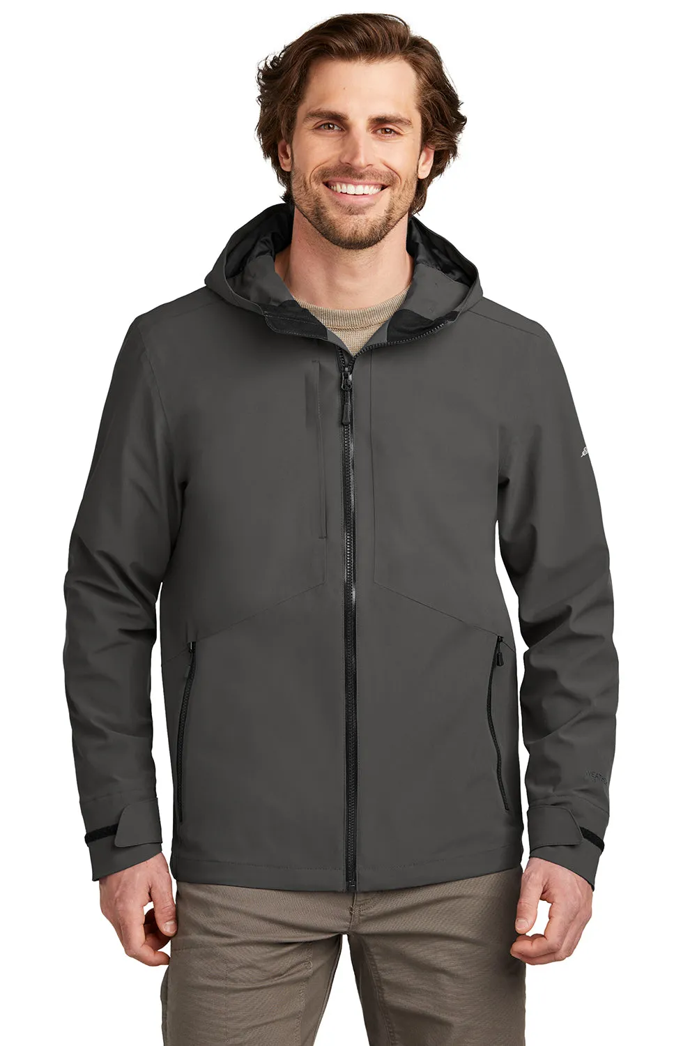 Eddie Bauer Mens WeatherEdge Plus Waterproof Full Zip Hooded Jacket - Iron Gate Grey  Exquisite Clothing Eddie-Bauer
