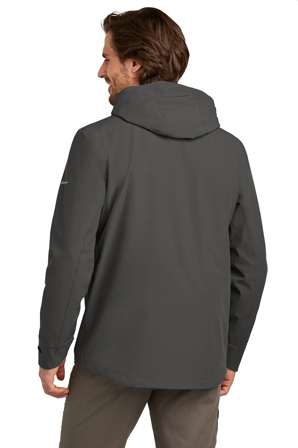 Eddie Bauer Mens WeatherEdge Plus Waterproof Full Zip Hooded Jacket - Iron Gate Grey  Exquisite Clothing Eddie-Bauer