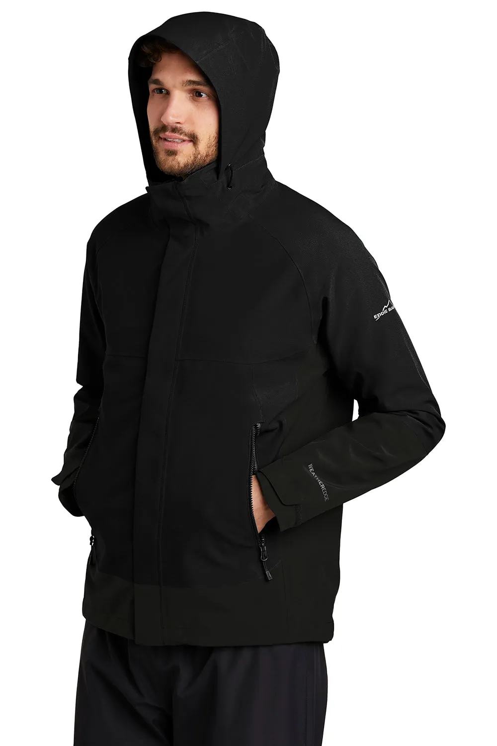 Eddie Bauer Mens WeatherEdge Waterproof Full Zip Hooded Jacket - Black