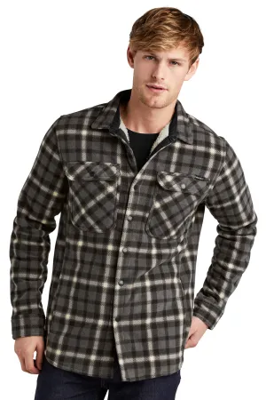 Eddie Bauer Mens Woodland Snap Front Shirt Jacket w/ Double Pockets - Steel Grey/Bone  Exquisite Clothing Eddie-Bauer