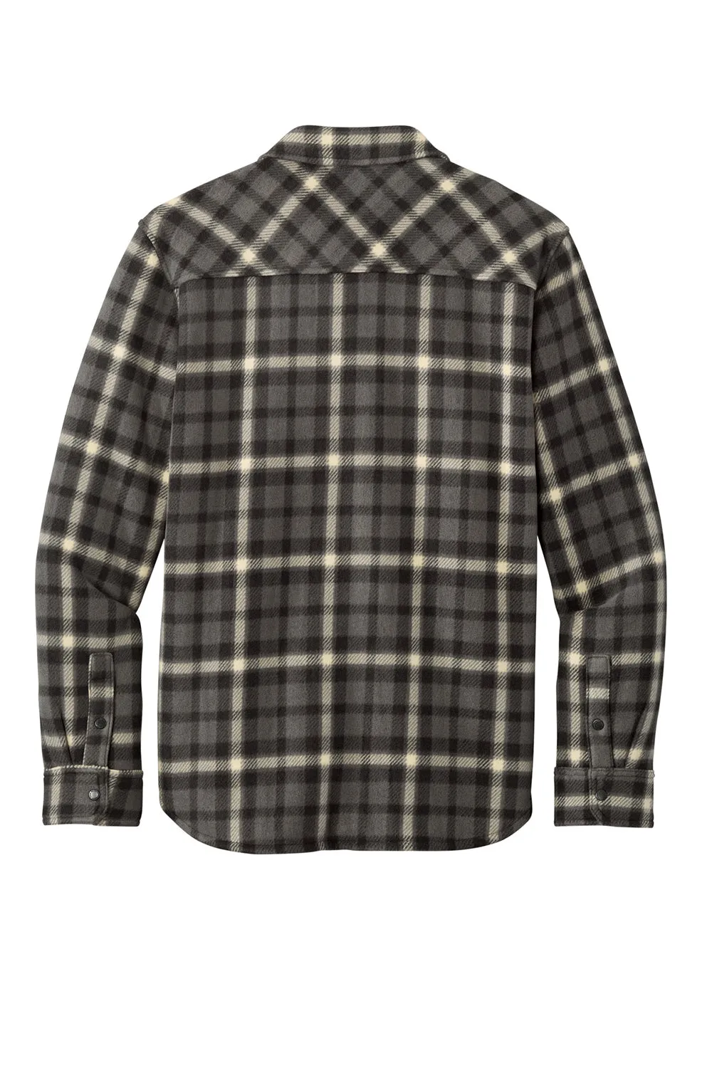 Eddie Bauer Mens Woodland Snap Front Shirt Jacket w/ Double Pockets - Steel Grey/Bone  Exquisite Clothing Eddie-Bauer