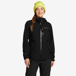 Eddie Bauer Plus Size Women's Powder Search Waterproof Rain Jacket Lightweight - Black Eddie Bauer