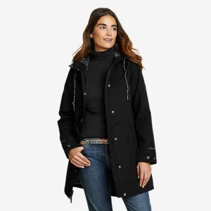 Eddie Bauer Women's Charly Parka Jacket Rain Coat - Black Eddie Bauer