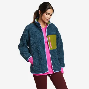 Eddie Bauer Women's Chilali Faux Shearling Fleece Jacket - Teal Eddie Bauer