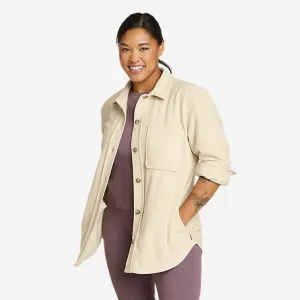Eddie Bauer Women's Chutes Fleece Shirt Jacket - Ecru Eddie Bauer