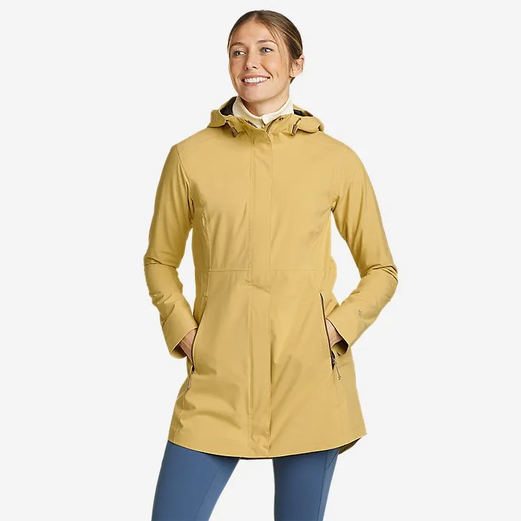 Eddie Bauer Women's Cloud Cap Stretch 2.0 Parka Jacket Lightweight Rain Coat - Topaz Eddie Bauer