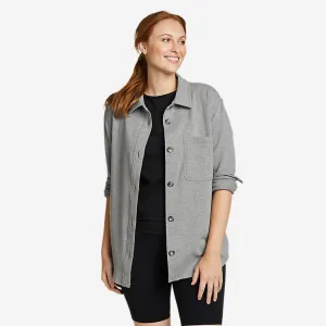 Eddie Bauer Women's Cozy Camp Shirt Jacket - Heather Gray Eddie Bauer