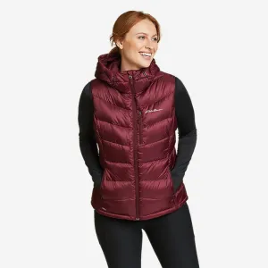 Eddie Bauer Women's Downlight 2.0 Hooded Vest - Dark Red Eddie Bauer