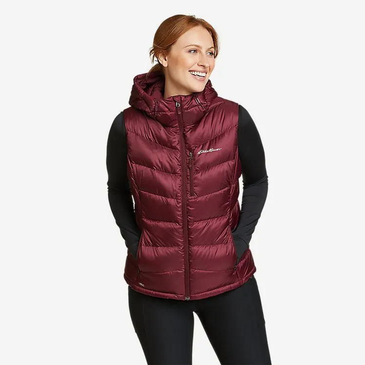 Eddie Bauer Women's Downlight 2.0 Hooded Vest - Dark Red Eddie Bauer