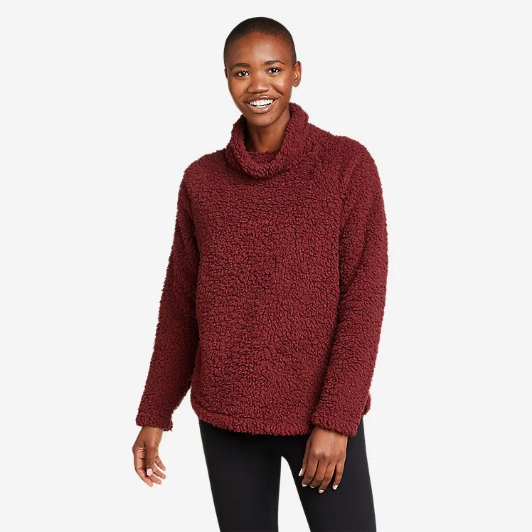 Eddie Bauer Women's Fireside Plush Fleece Pullover - Dusty Red Eddie Bauer
