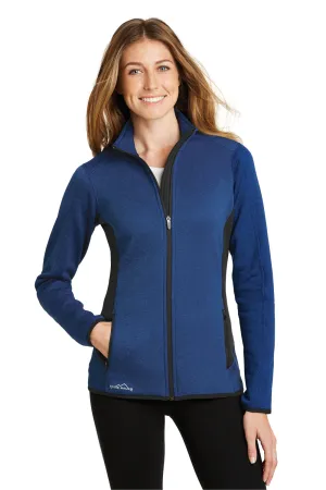 Eddie Bauer Womens Full Zip Fleece Jacket - Heather Blue  Exquisite Clothing Eddie-Bauer