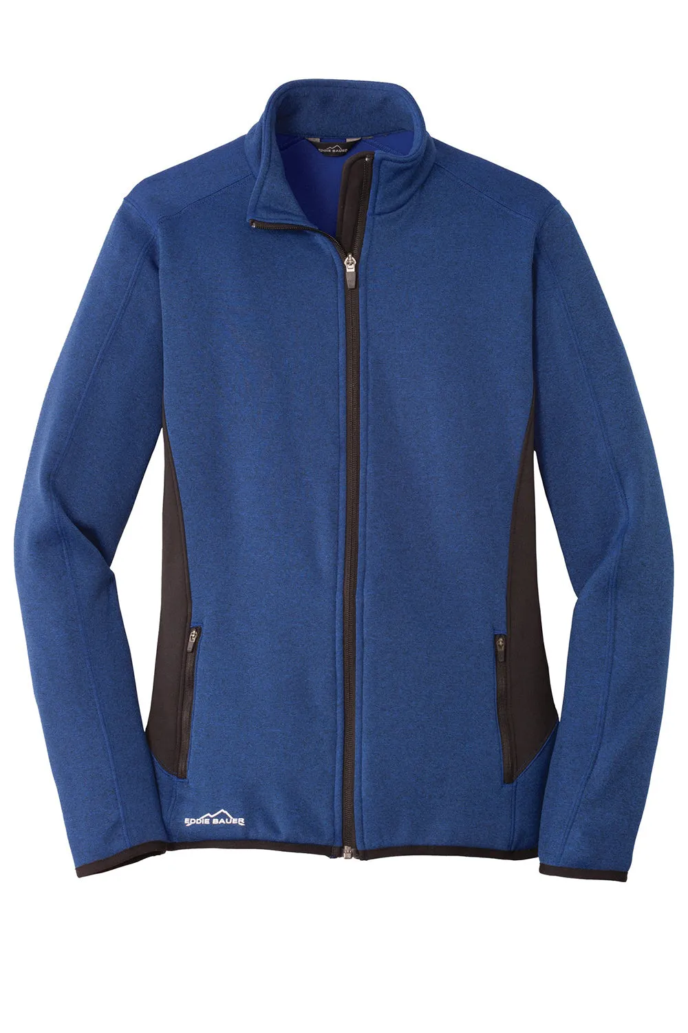 Eddie Bauer Womens Full Zip Fleece Jacket - Heather Blue  Exquisite Clothing Eddie-Bauer