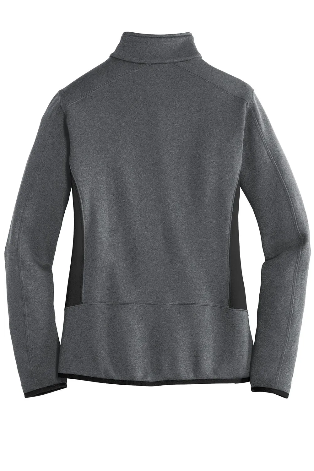 Eddie Bauer Womens Full Zip Fleece Jacket - Heather Dark Charcoal Grey  Exquisite Clothing Eddie-Bauer