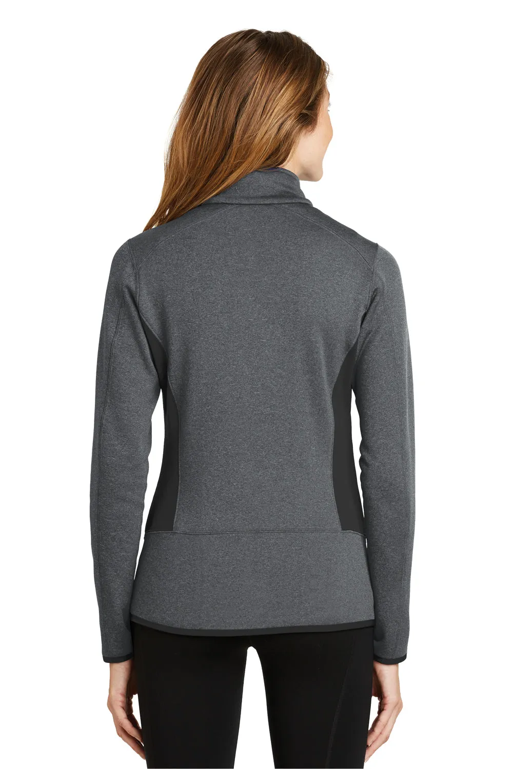Eddie Bauer Womens Full Zip Fleece Jacket - Heather Dark Charcoal Grey  Exquisite Clothing Eddie-Bauer