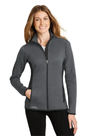 Eddie Bauer Womens Full Zip Fleece Jacket - Heather Dark Charcoal Grey  Exquisite Clothing Eddie-Bauer