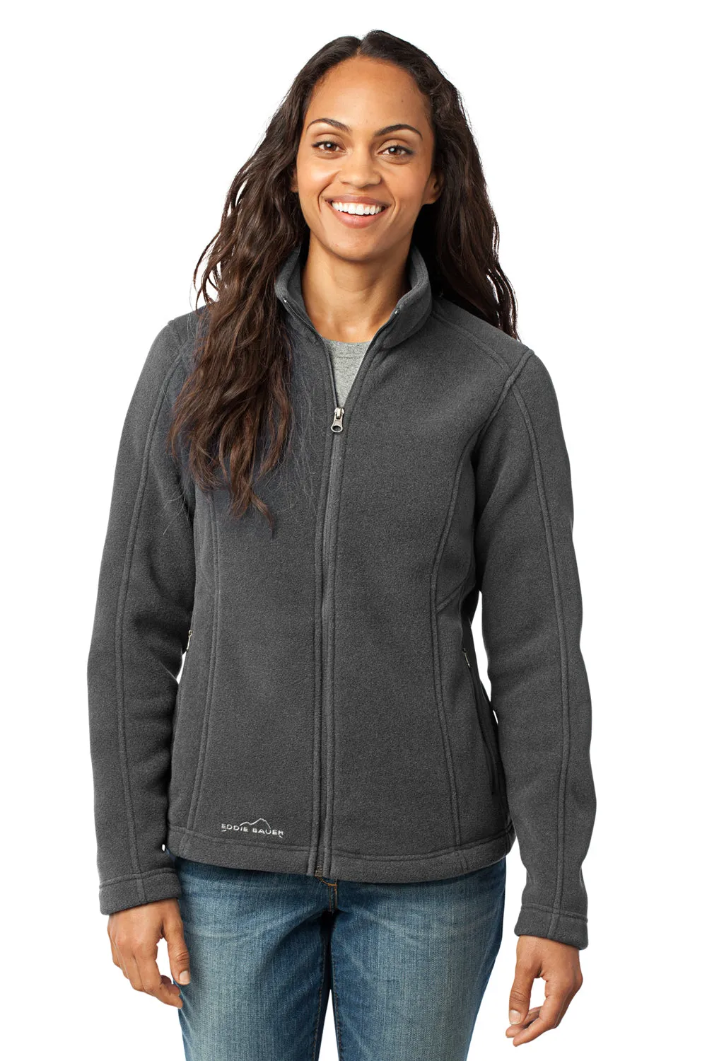 Eddie Bauer Womens Full Zip Fleece Jacket - Steel Grey  Exquisite Clothing Eddie-Bauer