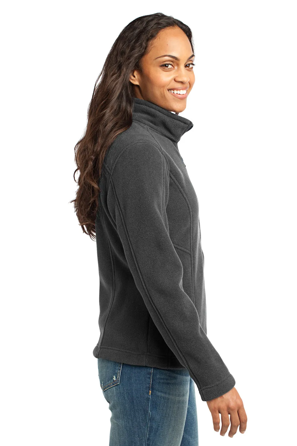 Eddie Bauer Womens Full Zip Fleece Jacket - Steel Grey  Exquisite Clothing Eddie-Bauer
