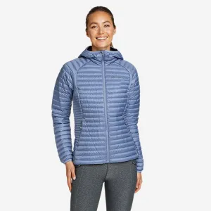 Eddie Bauer Women's MicroTherm 2.0 Down Hooded Puffer Jacket - Dusty Blue Eddie Bauer
