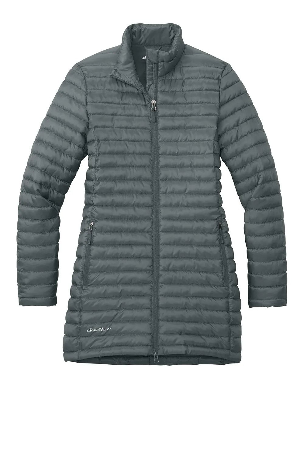 Eddie Bauer Womens Packable Quilted Water Resistant Full Zip Jacket - Metal Grey