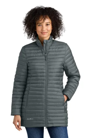 Eddie Bauer Womens Packable Quilted Water Resistant Full Zip Jacket - Metal Grey