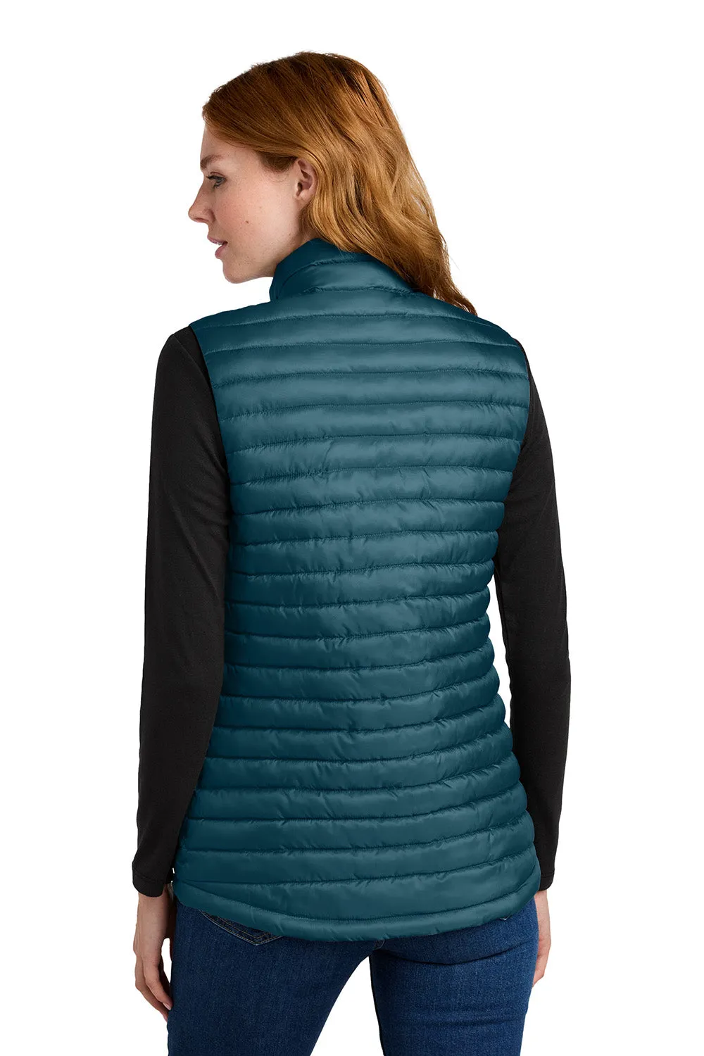 Eddie Bauer Womens Packable Quilted Water Resistant Full Zip Vest - Adriatic Blue  Exquisite Clothing Eddie-Bauer
