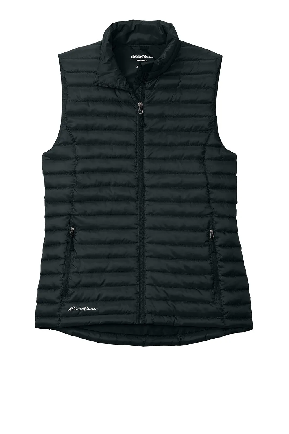 Eddie Bauer Womens Packable Quilted Water Resistant Full Zip Vest - Black  Exquisite Clothing Eddie-Bauer