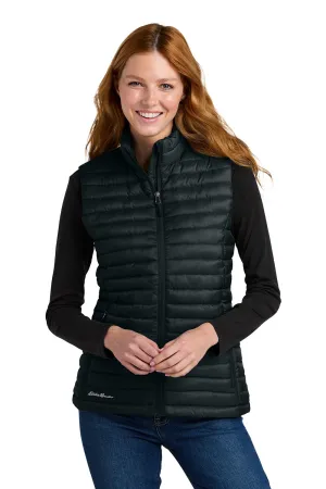 Eddie Bauer Womens Packable Quilted Water Resistant Full Zip Vest - Black  Exquisite Clothing Eddie-Bauer