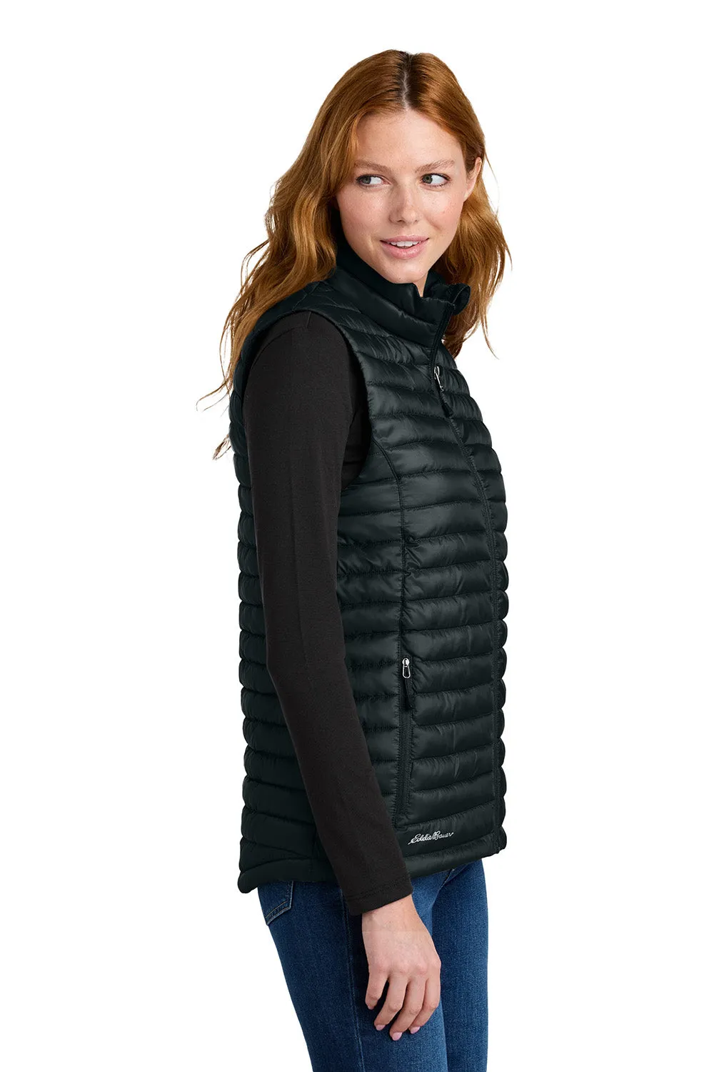 Eddie Bauer Womens Packable Quilted Water Resistant Full Zip Vest - Black  Exquisite Clothing Eddie-Bauer