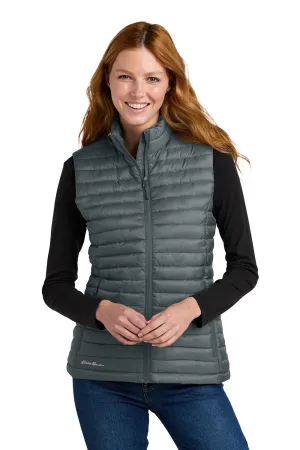 Eddie Bauer Womens Packable Quilted Water Resistant Full Zip Vest - Metal Grey  Exquisite Clothing Eddie-Bauer
