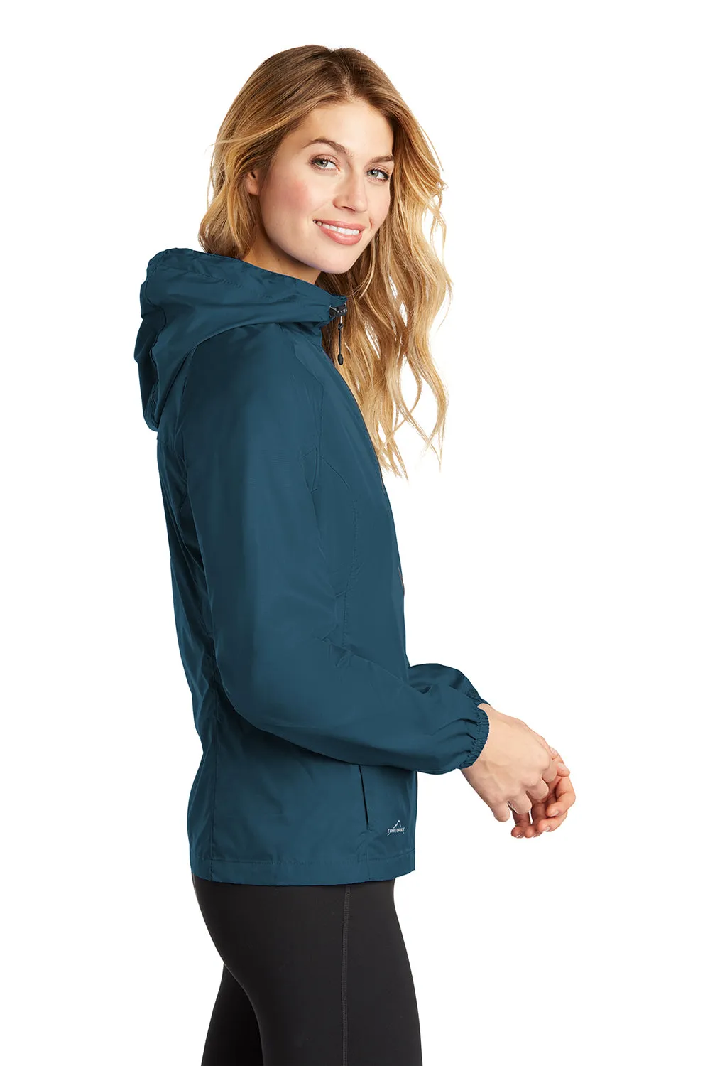 Eddie Bauer Womens Packable Wind Resistant Full Zip Hooded Jacket - Adriatic Blue  Exquisite Clothing Eddie-Bauer