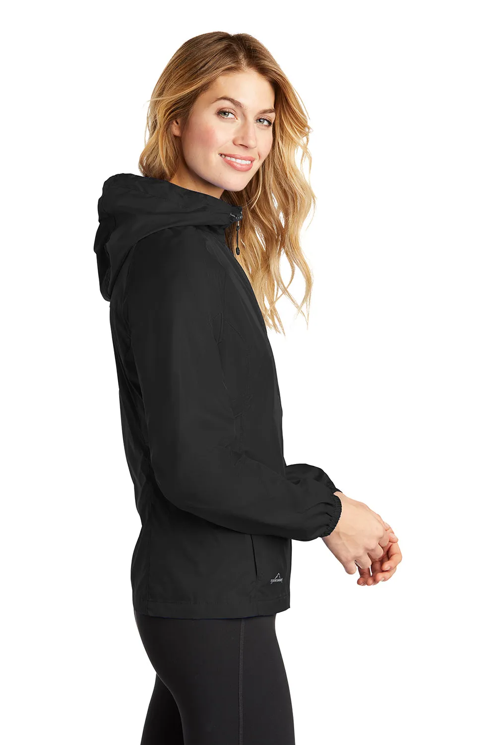 Eddie Bauer Womens Packable Wind Resistant Full Zip Hooded Jacket - Black  Exquisite Clothing Eddie-Bauer