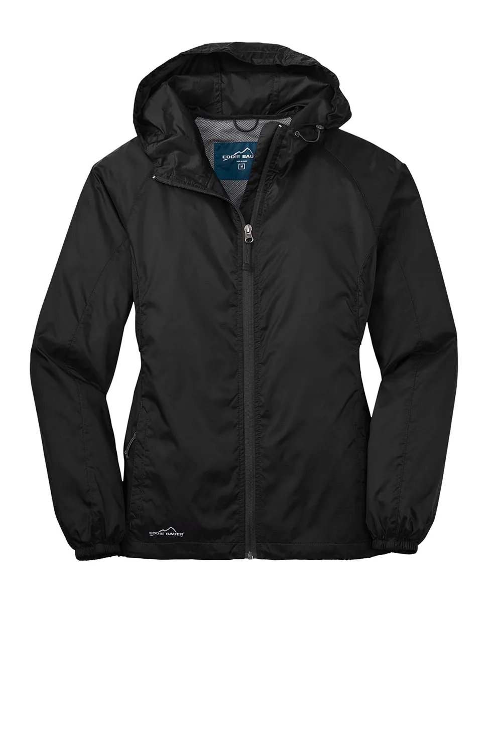 Eddie Bauer Womens Packable Wind Resistant Full Zip Hooded Jacket - Black  Exquisite Clothing Eddie-Bauer