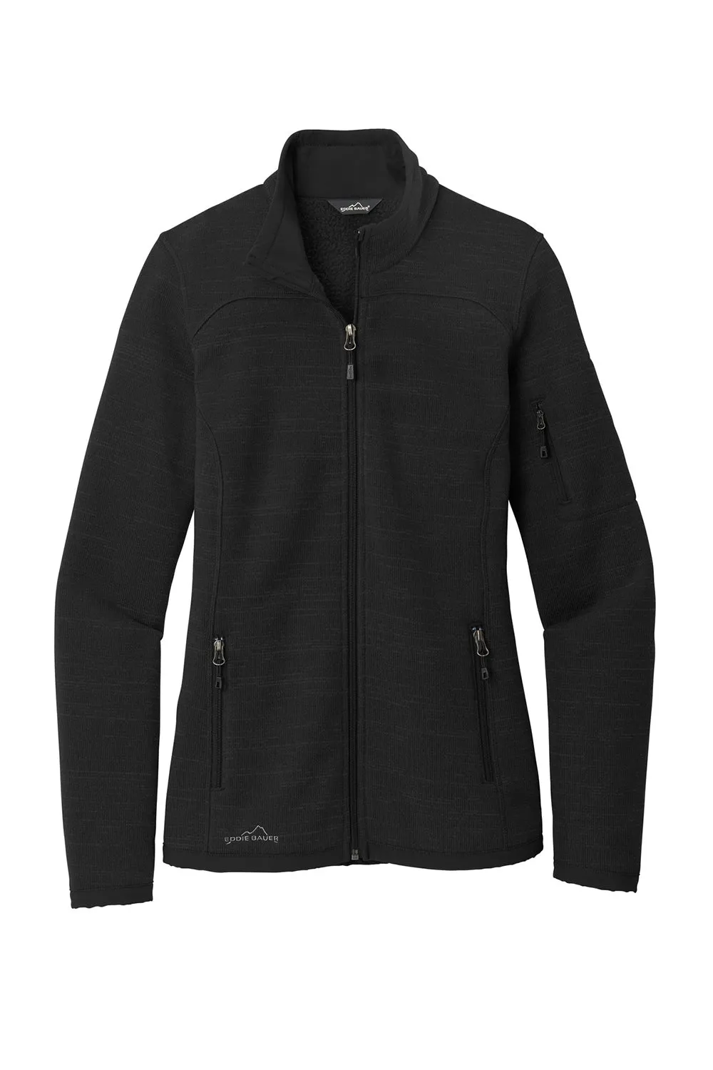 Eddie Bauer Womens Pill Resistant Fleece Full Zip Jacket - Black  Exquisite Clothing Eddie-Bauer
