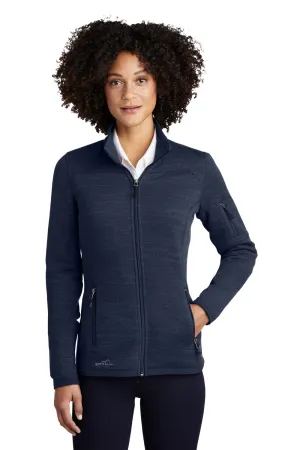 Eddie Bauer Womens Pill Resistant Fleece Full Zip Jacket - Heather River Navy Blue  Exquisite Clothing Eddie-Bauer