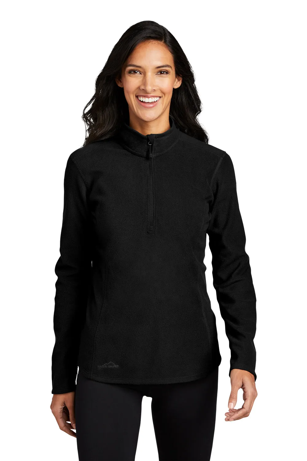 Eddie Bauer Womens Pill Resistant Microfleece 1/4 Zip Jacket - Black  Exquisite Clothing Eddie-Bauer