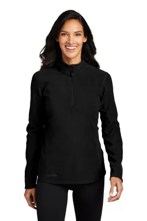 Eddie Bauer Womens Pill Resistant Microfleece 1/4 Zip Jacket - Black  Exquisite Clothing Eddie-Bauer