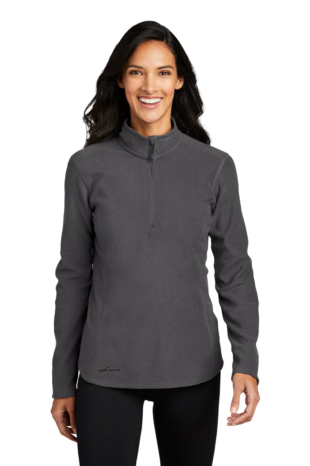 Eddie Bauer Womens Pill Resistant Microfleece 1/4 Zip Jacket - Steel Grey  Exquisite Clothing Eddie-Bauer