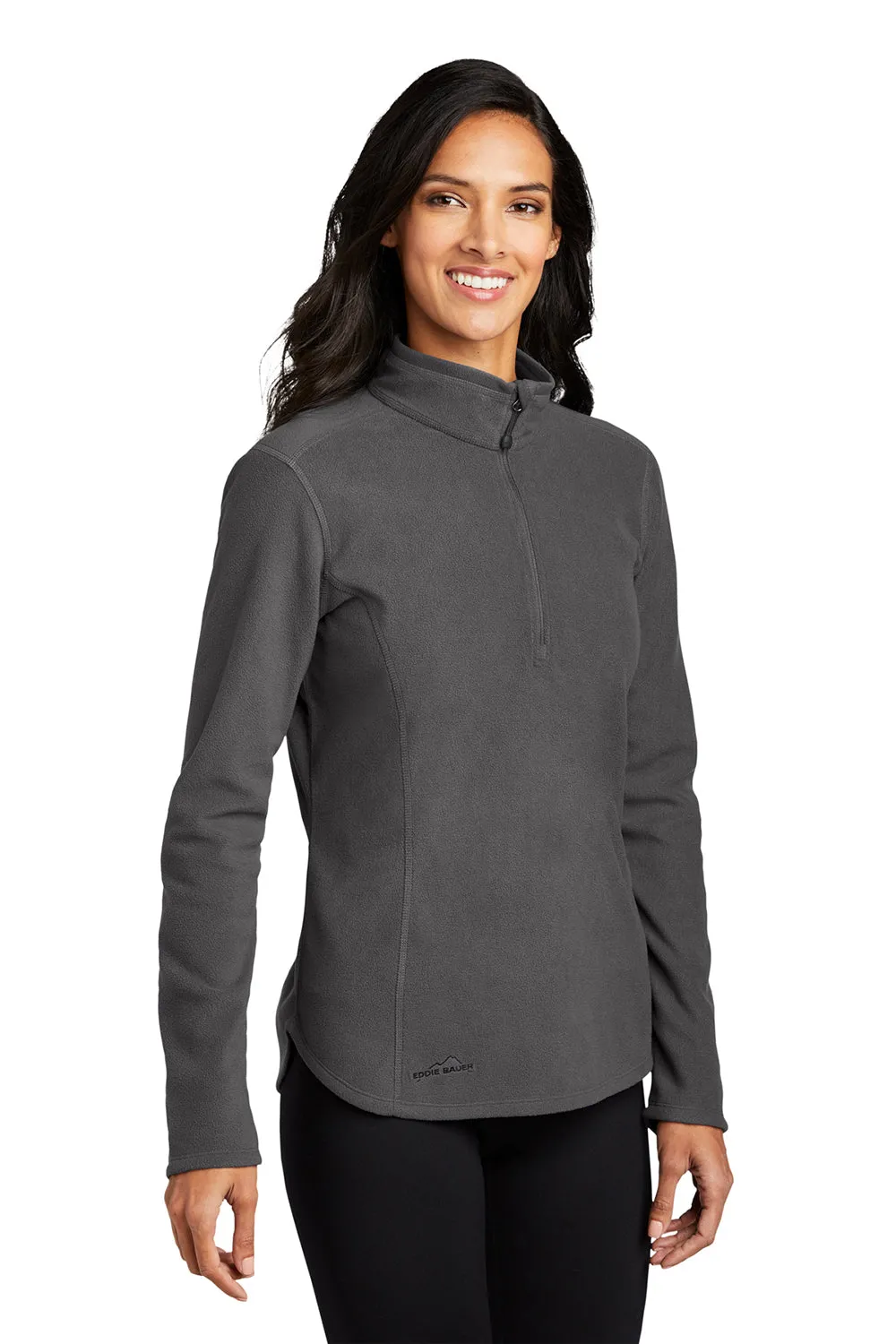Eddie Bauer Womens Pill Resistant Microfleece 1/4 Zip Jacket - Steel Grey  Exquisite Clothing Eddie-Bauer