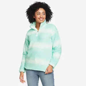 Eddie Bauer Women's Quest Plush Fleece Jacket 2.0 1/4-Zip - Print - Spearmint Eddie Bauer