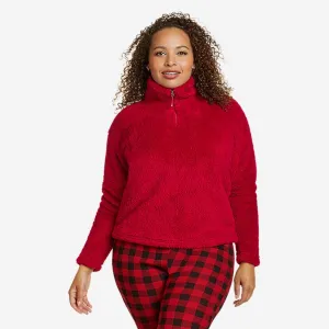 Eddie Bauer Women's Quest Plush Fleece Jacket 2.0 1/4-Zip - Scarlet Eddie Bauer