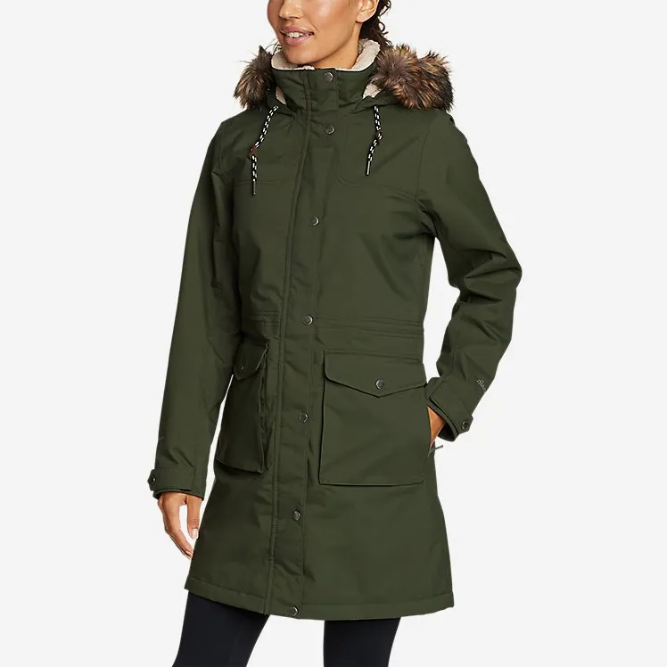 Eddie Bauer Women's Riley Insulated Parka Jacket - Dark Green Eddie Bauer