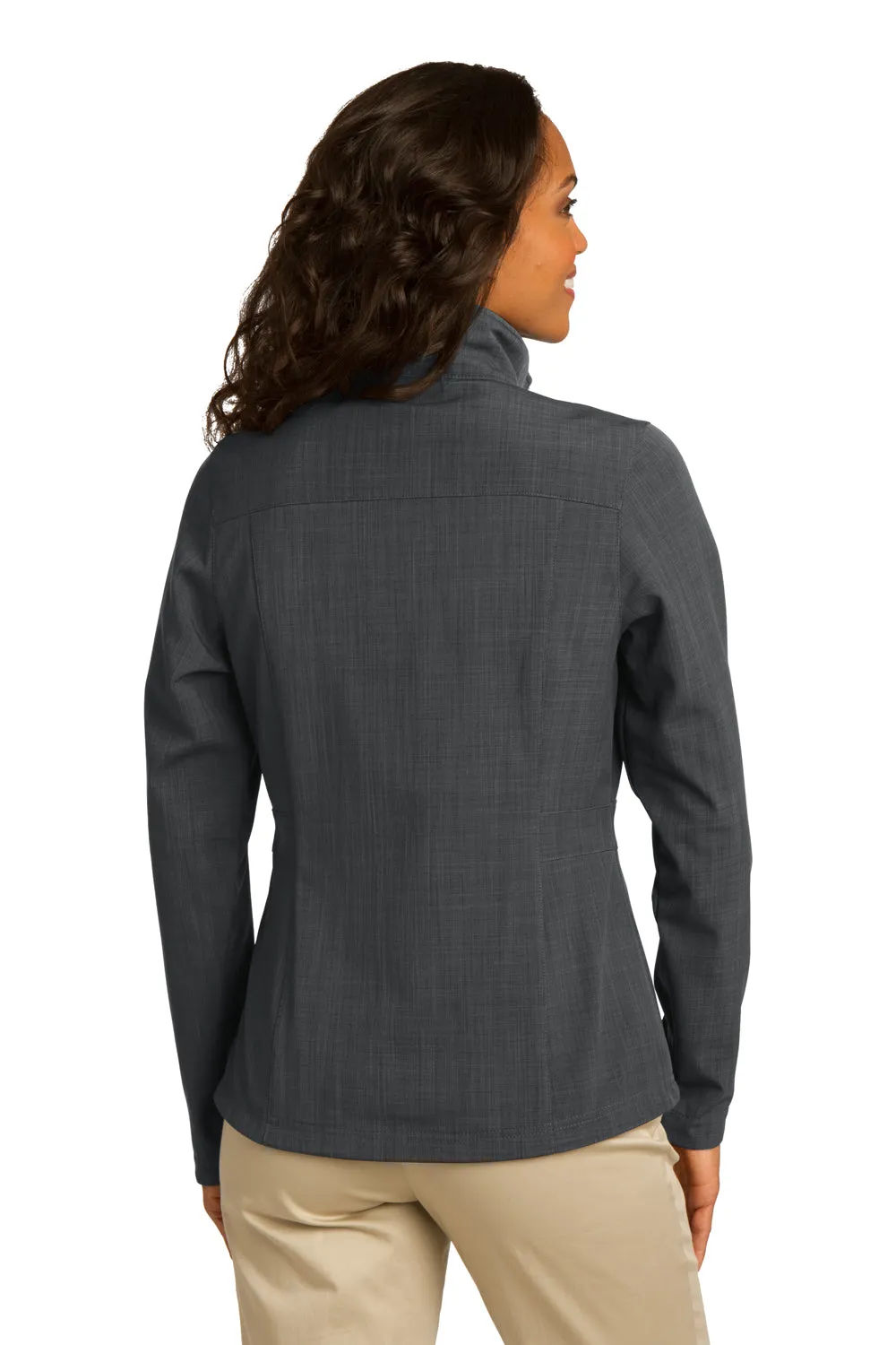 Eddie Bauer Womens Shaded Crosshatch Wind & Water Resistant Full Zip Jacket - Grey  Exquisite Clothing Eddie-Bauer