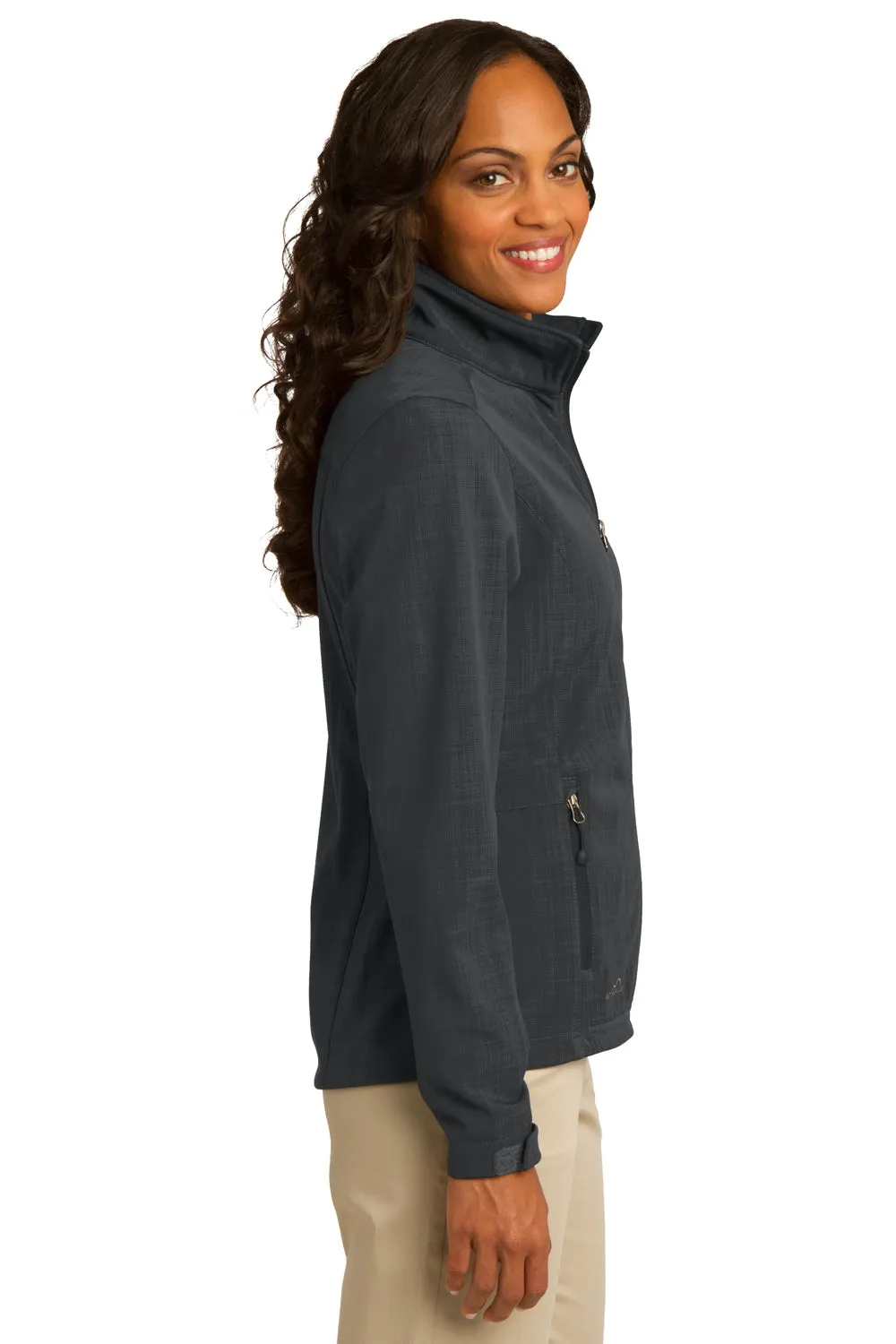 Eddie Bauer Womens Shaded Crosshatch Wind & Water Resistant Full Zip Jacket - Grey  Exquisite Clothing Eddie-Bauer