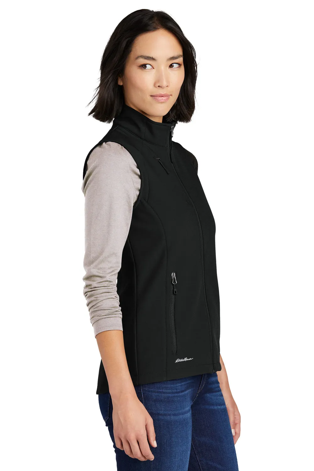 Eddie Bauer Womens Stretch Soft Shell Full Zip Vest - Deep Black  Exquisite Clothing Eddie-Bauer