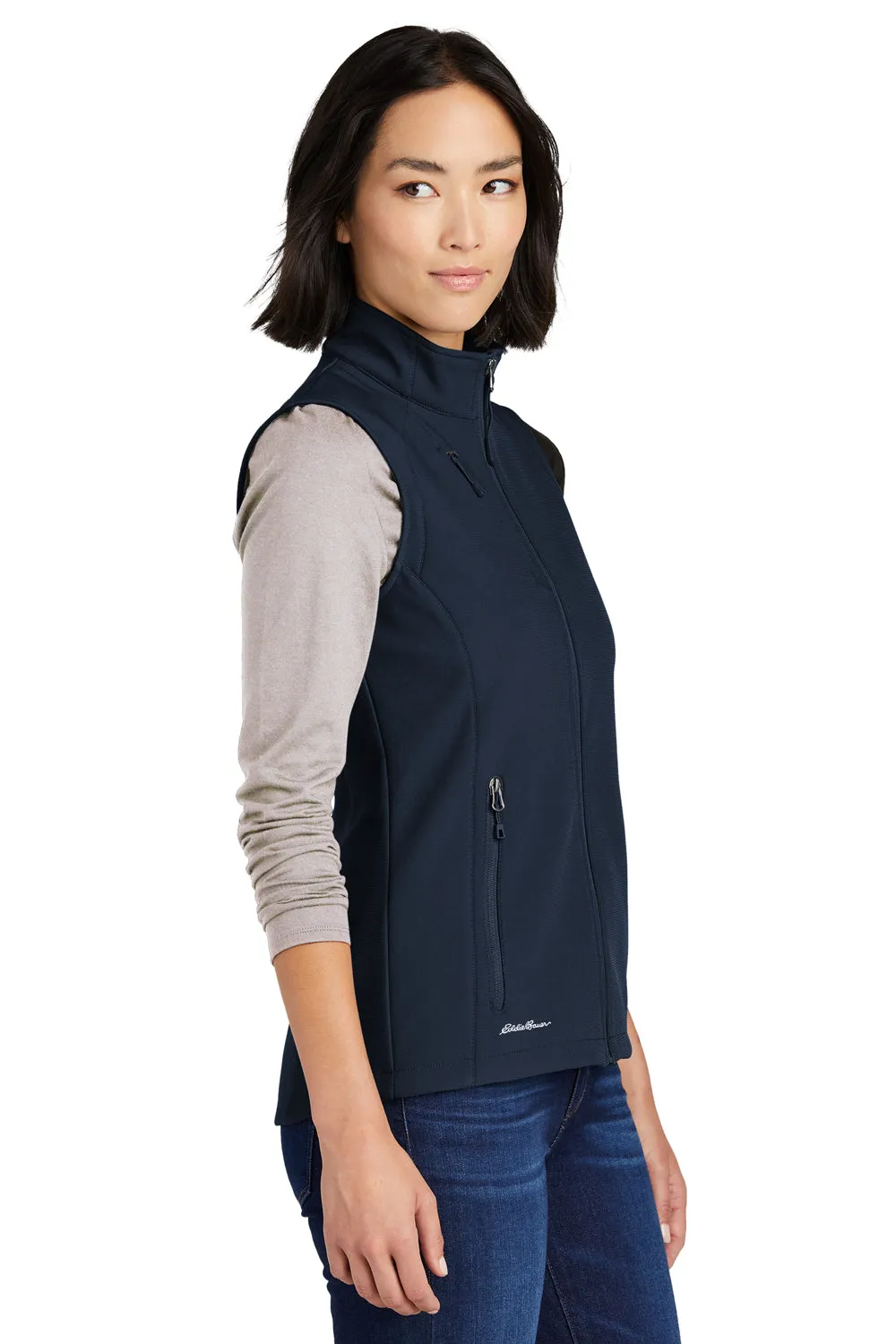 Eddie Bauer Womens Stretch Soft Shell Full Zip Vest - River Navy Blue  Exquisite Clothing Eddie-Bauer