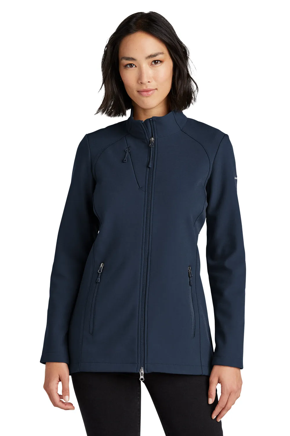 Eddie Bauer Womens Stretch Water Resistant Full Zip Soft Shell Jacket - River Navy Blue  Exquisite Clothing Eddie-Bauer