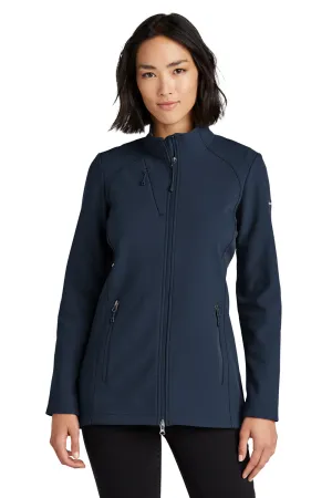 Eddie Bauer Womens Stretch Water Resistant Full Zip Soft Shell Jacket - River Navy Blue  Exquisite Clothing Eddie-Bauer