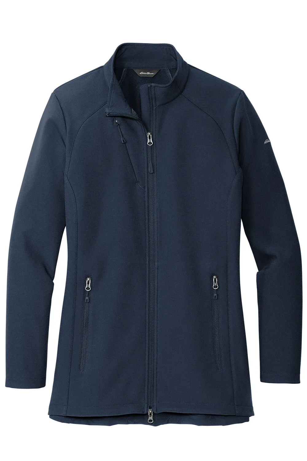 Eddie Bauer Womens Stretch Water Resistant Full Zip Soft Shell Jacket - River Navy Blue  Exquisite Clothing Eddie-Bauer